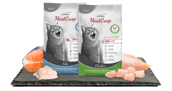 Les aliments pour chats MeatCrisp pour un pelage sain et brillant