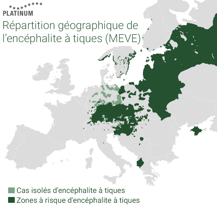 Répartition géographique de l’encéphalite à tiques (MEVE)